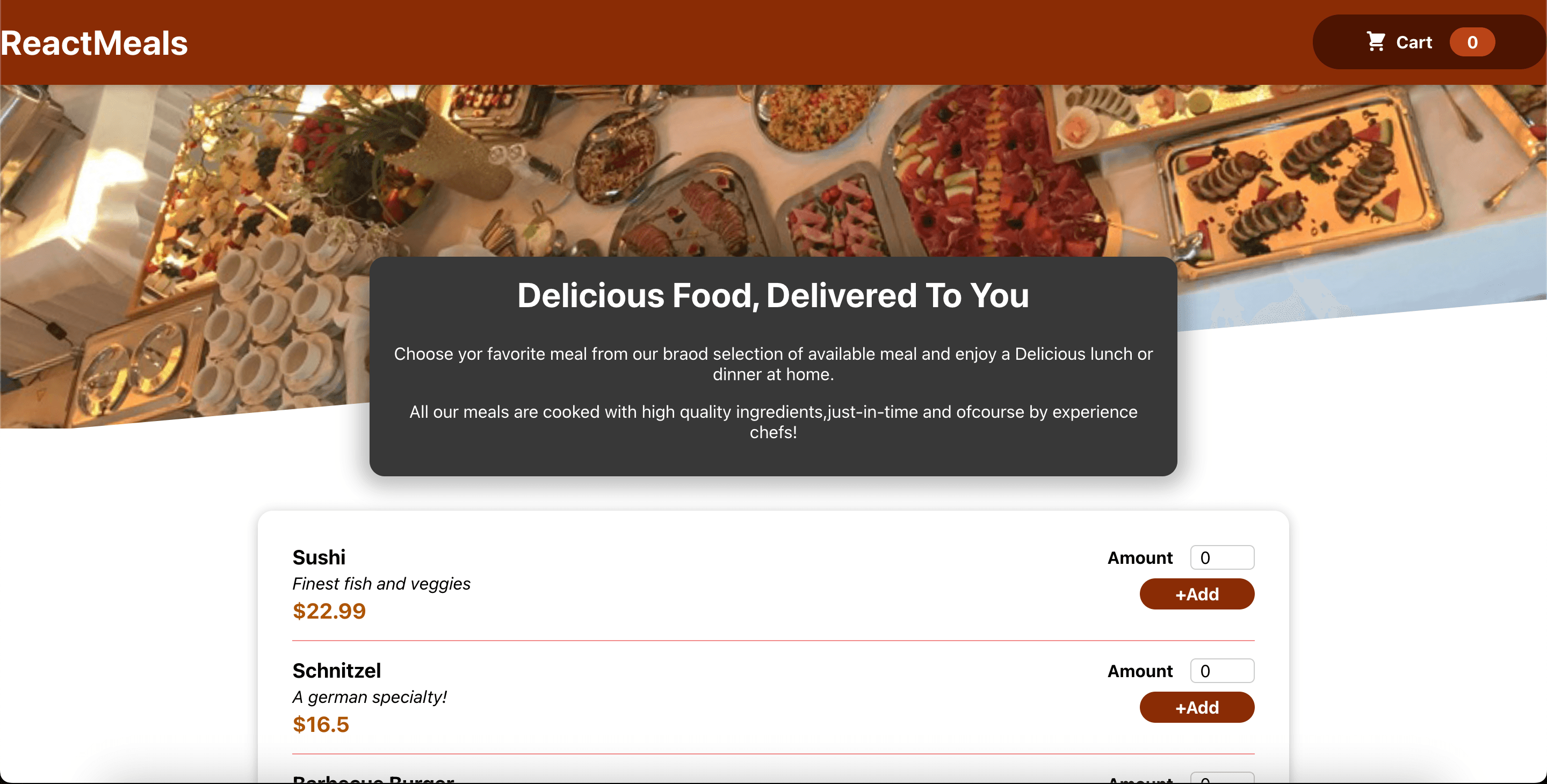 React Meals preview